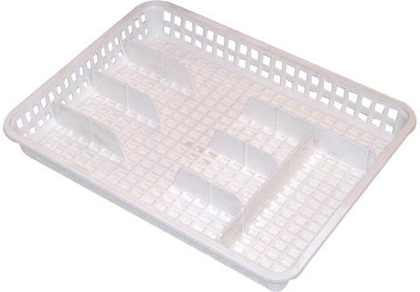 Lai plastist söögiriistade sahtlisisu 35 × 26 × 4,5 cm, valge