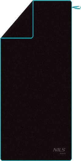 Kiiresti kuivav mikrokiust rätik NILS aqua, must/sinine, 200 × 90 cm