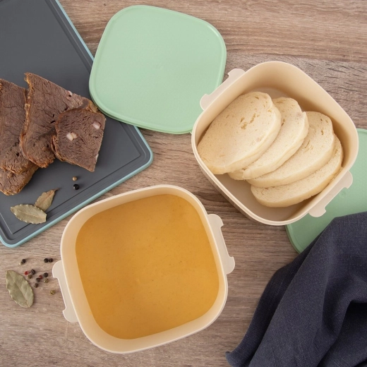 Three separate containers for a complete meal