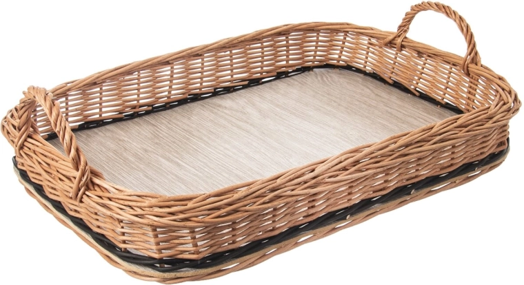 Wicker Serving Tray with Handles 46 × 31 cm