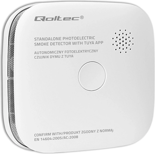 TUYA Wi‑Fi akutoitel töötav suitsuandur, 85 dB alarm ja LED