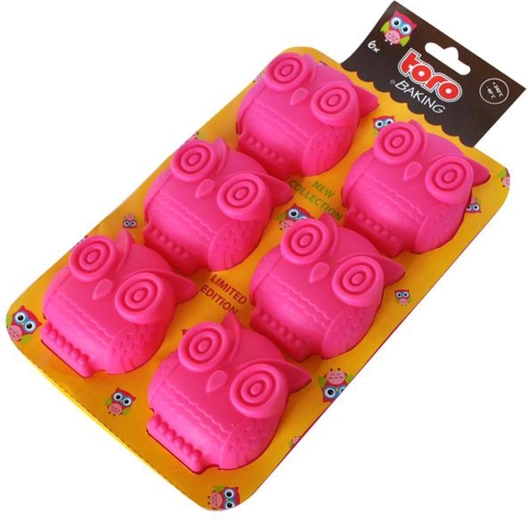 Silikoonist muffinivorm TORO öökullid 6 tk