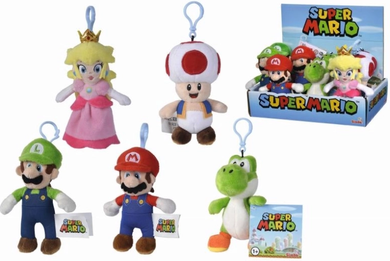 Super Mario plüüsist võtmehoidja 12,5 cm – tegelaste assortii