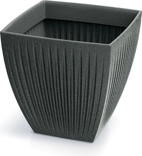 Lillepott Latia Square MIDL 40 × 40 × 40 cm – must graniit