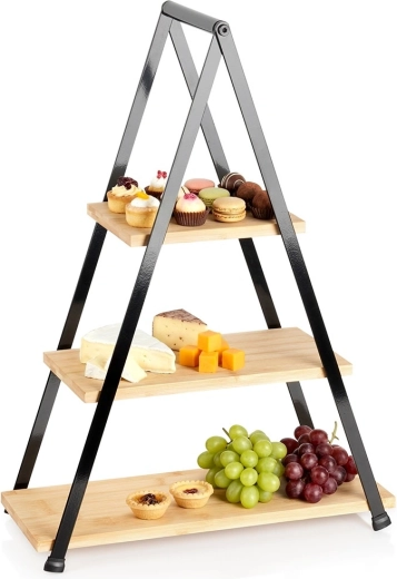 Kolmekorruseline bambusest serveerimisalus 53 cm