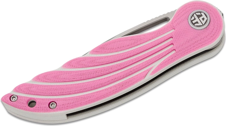 Ergonoomiline roosa G10-käepide klambriga