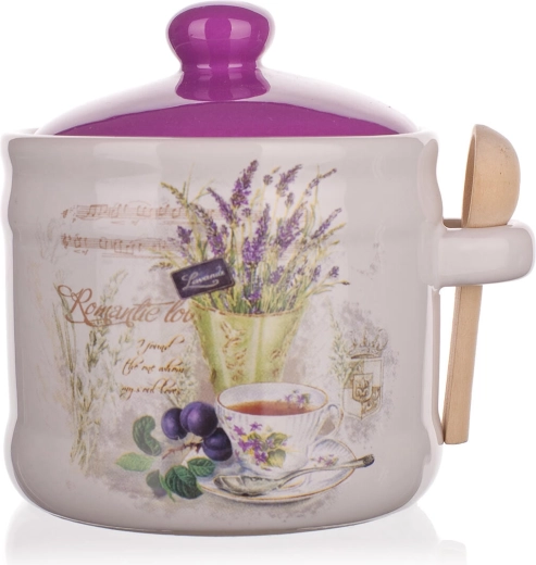 Keraamiline toiduanum 400 ml LAVENDER puulusikaga