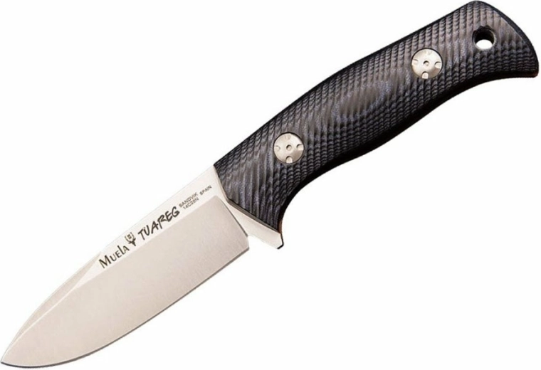 Muela Tuareg 10M vastupidav bushcrafti nuga 10 cm krüogeense töötlusega Cryo‑T, must-sinine Micarta, nahktupp