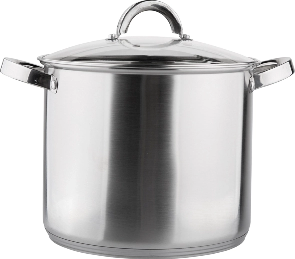 Kõrge roostevabast terasest pott Fabio 24 cm, 8,5 l klaaskaanega