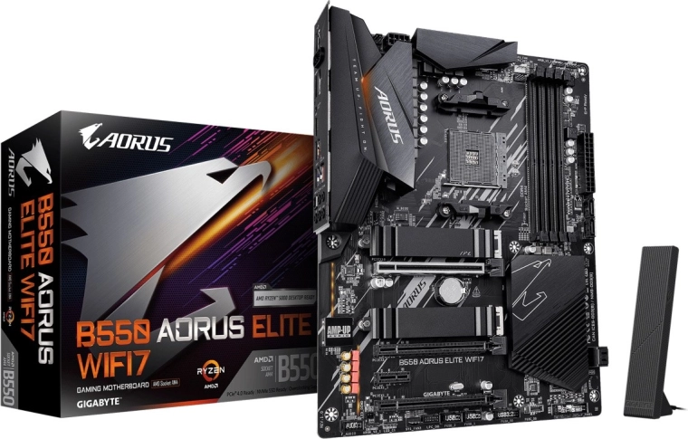 Gigabyte B550 AORUS Elite WiFi7 emaplaat