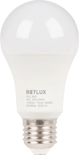 LED-pirn RETLUX A60 E27 9 W külm valge