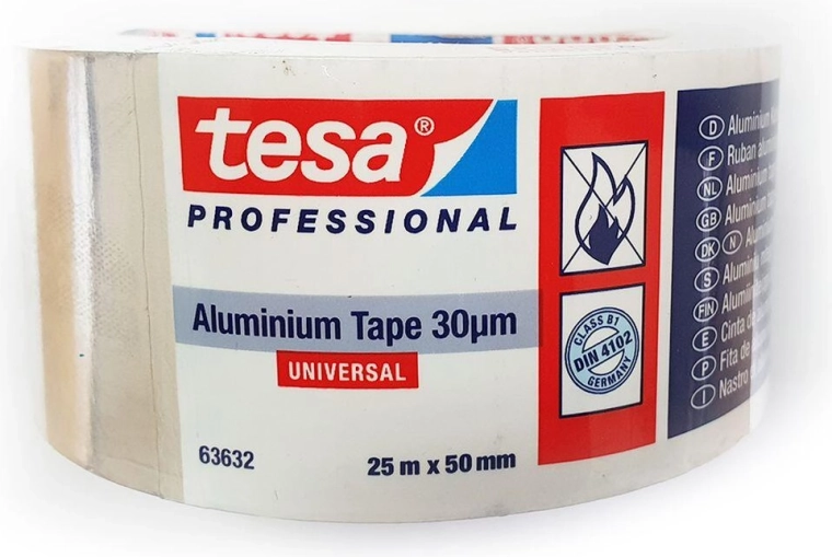 Alumiiniumteip TESA 50 mm × 25 m, hõbedane