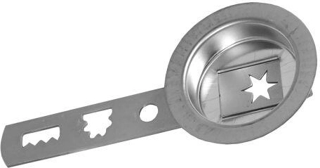 Tinatatud küpsisetorvik pressvarrega, läbimõõt 5,5 cm, tinatud