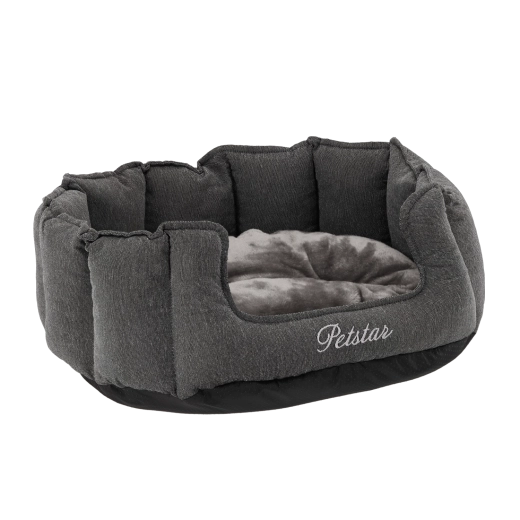 Grey Pet Bed for Dogs and Cats 62 × 55 × 22 cm