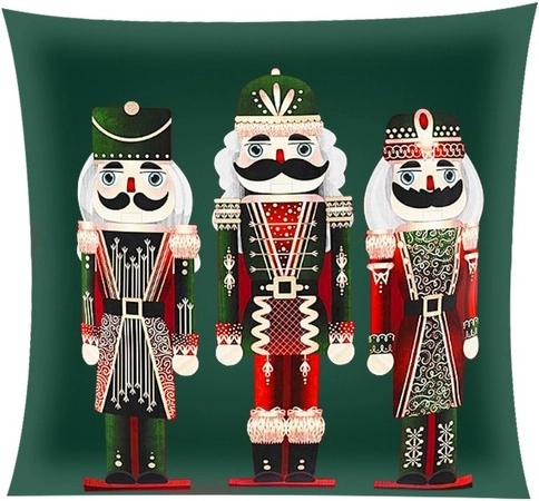 Plüüsist padjapüür 40 × 40 cm, NUTCRACKER motiiviga – Roheline