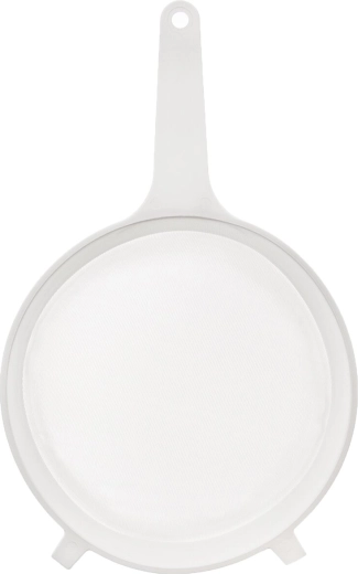 Valge peene võrguga plastist sõel 25 cm