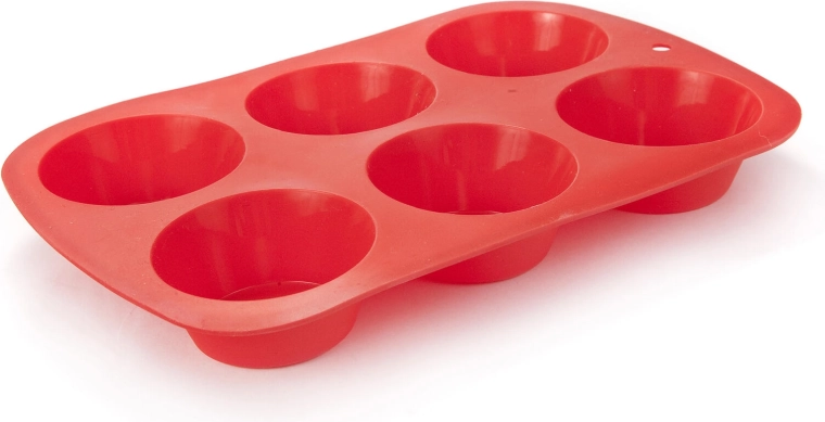 CULINARIA silikoonvorm muffinitele, 6 tk, punane, 27,5 × 18 × 3,2 cm