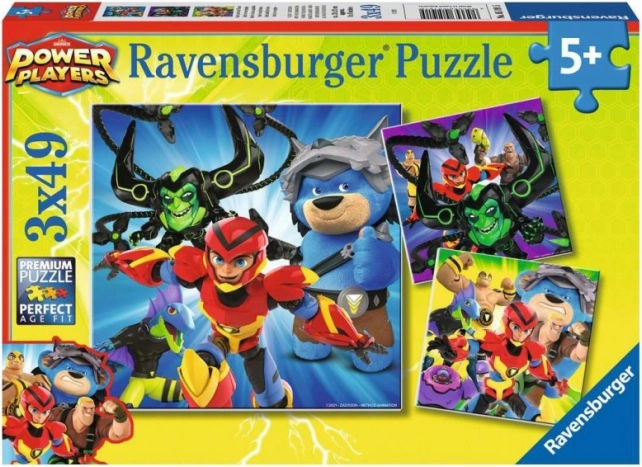Ravensburgeri pusle Power Players 3×49 tükki