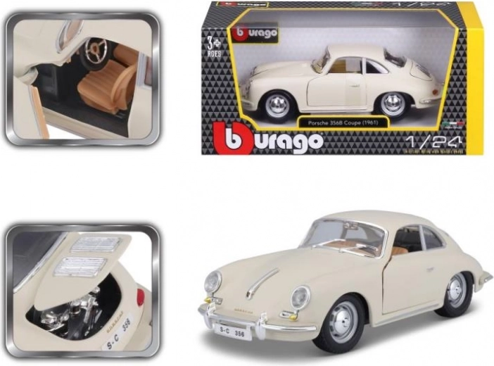 Bburago Porsche 356B Coupé 1961 metallmudel 1:24 elevandiluukarva