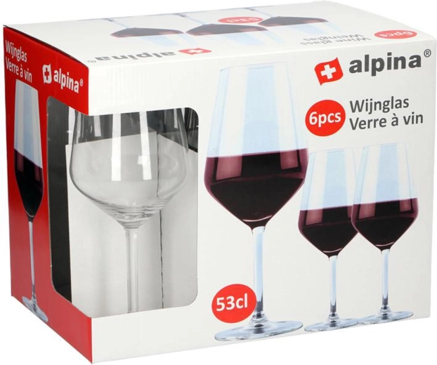 Alpina punase veini klaasid 530 ml (6 tk)