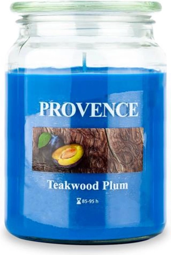 Lõhnaküünal klaasis PROVENCE teakipuit ja ploom 95 tundi