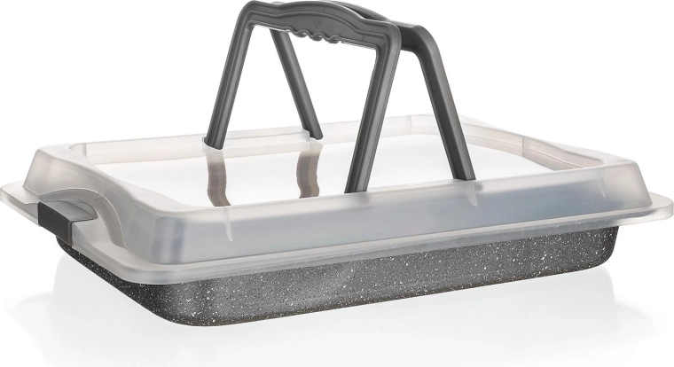 Banquet Granite küpsetusplaat plastkaanega 42 × 29 × 4,5 cm