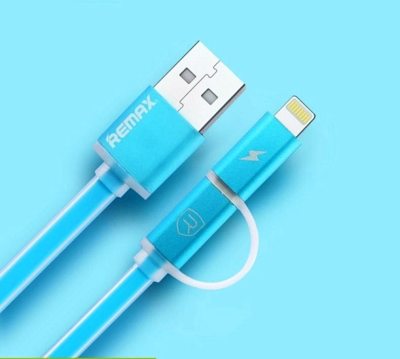 Remax Aurora 2in1 USB-kaabel 1 m sinine