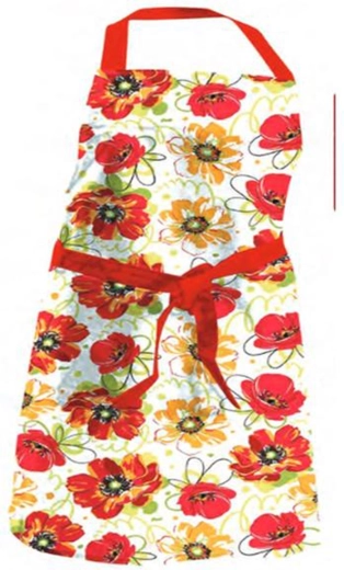 Kitchen apron 65 × 80 cm – red flowers