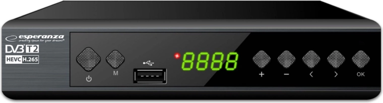 Esperanza DVB-T2 H.265/HEVC digitaalne tuuner ja dekooder ekraaniga