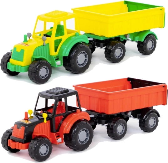 Plastist traktor haagisega lastele