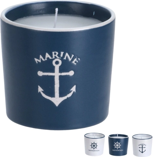 Decorative SEA candle in a ceramic container