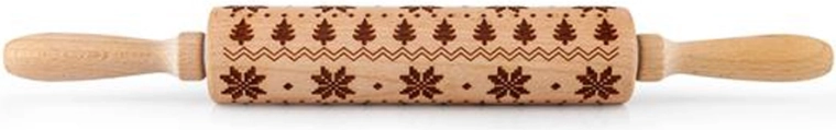 Puidust reljeefne mustrirull lumehelvestega 19 cm