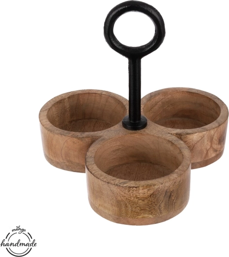 Serving bowl with metal handle MANGO