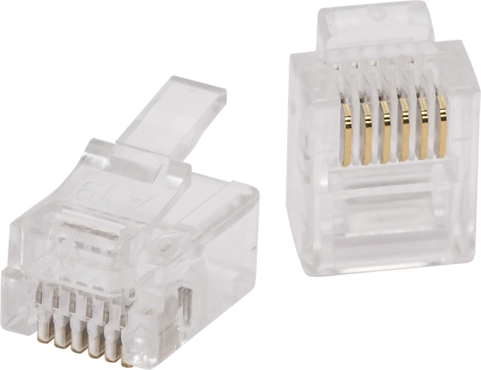 RJ11 6P6C moodulkonektor kullatud kontaktidega