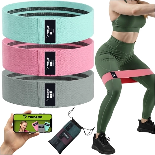 TRIZAND treeningkummide komplekt 3 tk, tekstiilist 8–31 kg koos QR-treeningkavaga