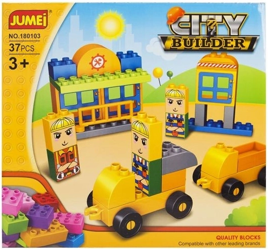 Jumei City Builder linn – ehitus, 37 osa (28 × 26 cm) - 1 tk
