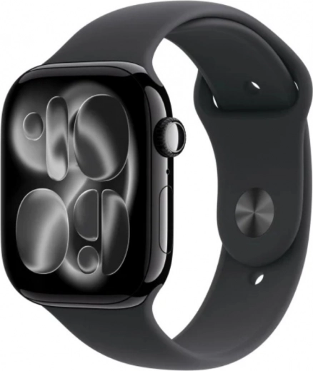 Apple Watch Series 11 GPS alumiiniumkorpus 42 mm onyxvärviga ja musta sportliku rihmaga M/L