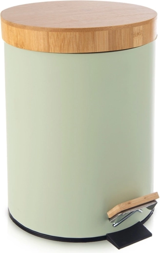 Metallist pedaaliga prügikast Greenish 5 l, roheline