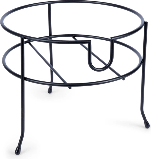 Metal stand for beverage dispenser with tap, black, 23 cm