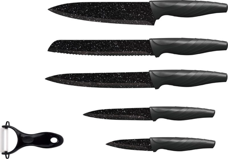 TORO kööginugade komplekt 5 tk marmorja mittenakkuva kattega + keraamiline koorija