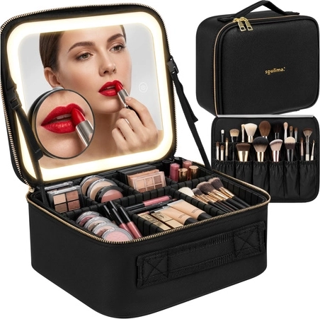 Soulima cosmetic case with LED mirror XL
