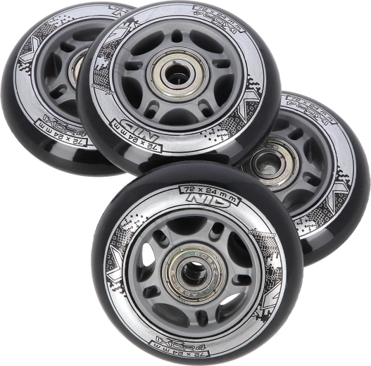 In-line rulluisurataste komplekt 72 × 24 mm ABEC 9 laagritega NILS EXTREME