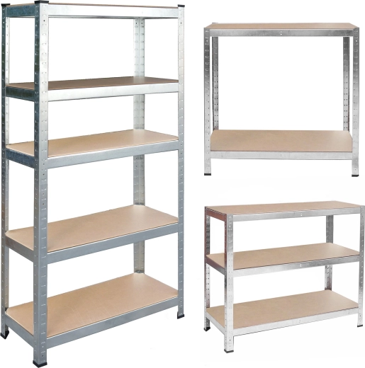 Metal Shelving Unit 180 × 90 × 40 cm with MDF Shelves, Boltless, Silver