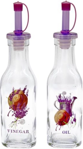 TORO klaaspudelid õli ja äädika jaoks 180 ml – lavendel, 2 tk