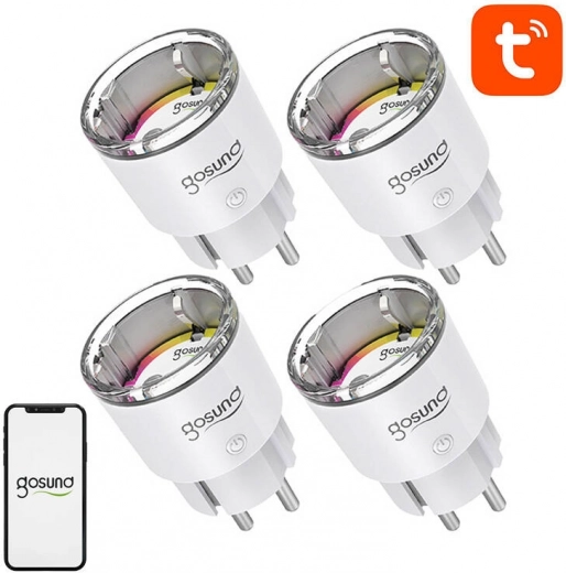 Nutikas Wi‑Fi pistikupesa GOSUND EP2, 10 A, 4 tk komplekt, tüüp DE