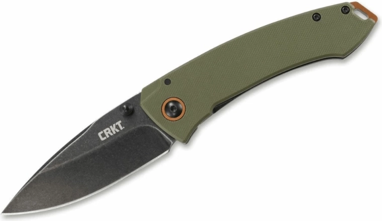 CRKT Tuna OD Green taskunuga 8,2 cm, stonewash, G10