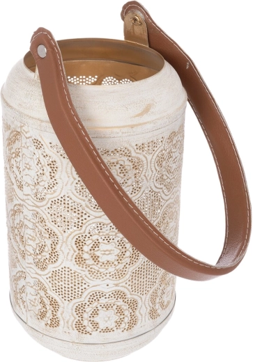 Mandala Candle Holder in Beige and Gold