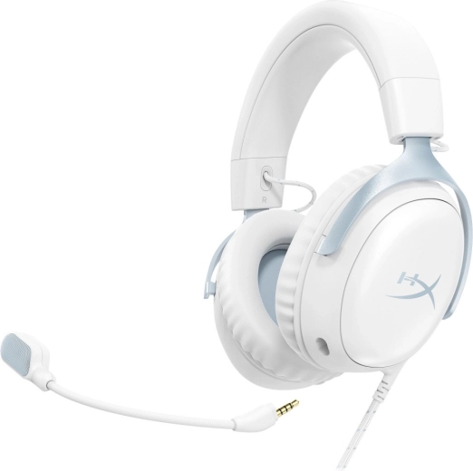 Mänguripeakomplekt HyperX Cloud III, valge-sinine