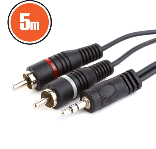 RCA-kaabel 3,5 mm stereoühendusega, 5 m