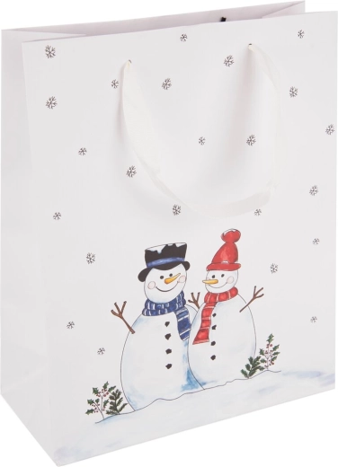 Paberist kinkekott lumememme motiiviga 26 × 12 × 32 cm